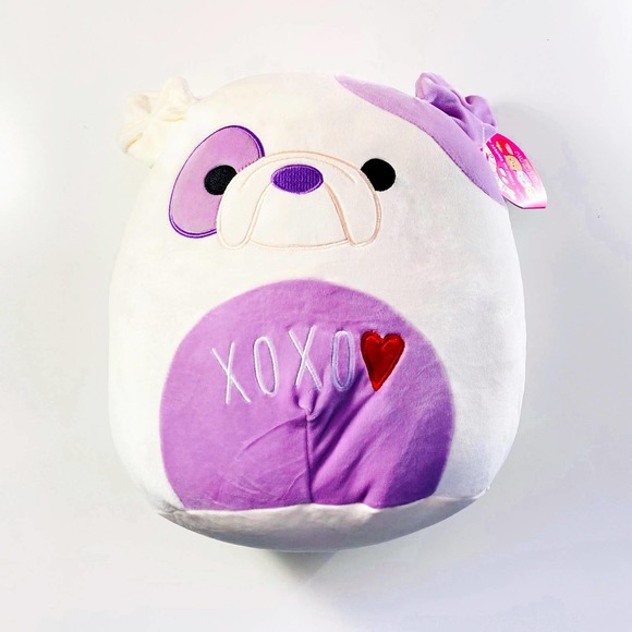 Squishmallows Toys Squishmallow Danielle Bulldog Dog 2 Valentine Kellytoy Purple White Plush
